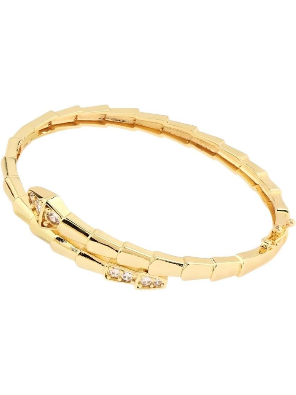 Elegant 14K Yellow Gold & Sterling Silver Medusa Snake Charm Bracelet